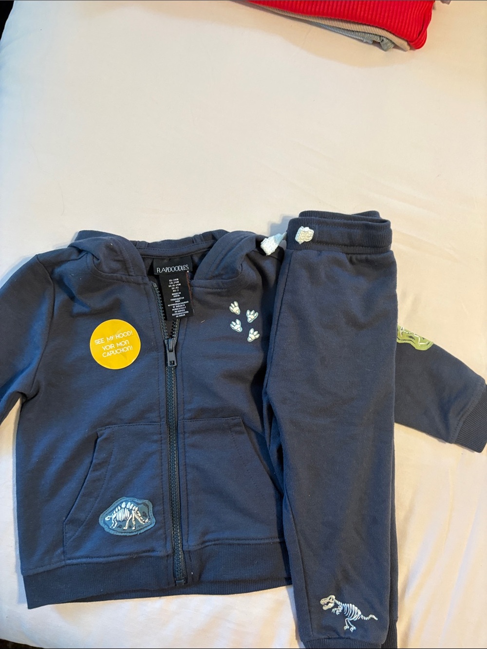 Flapdoodles Navy Dino Zip Hoodie & Joggers - Boys